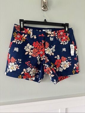 Old Navy Navy Floral Cotton Shorts - Red, White, Pink, Yellow